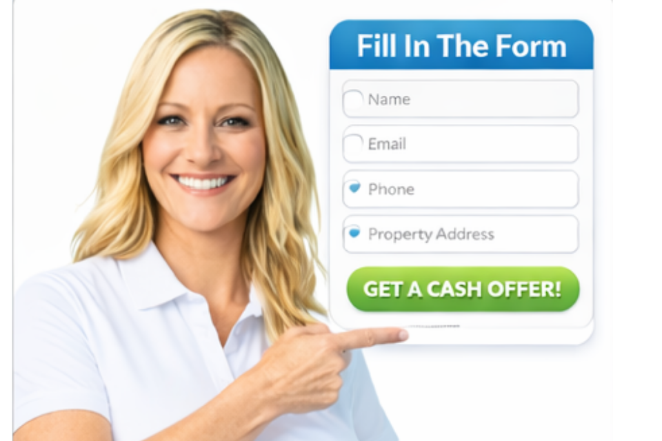Homeowner filling out a form to request a cash offer for a mobile or manufactured home.